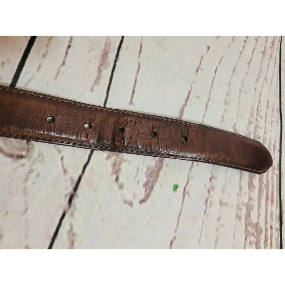 DOCKERS‎ Brown Full Grain Cowhide Belt Solid Brass Buckle Men's Size 38
